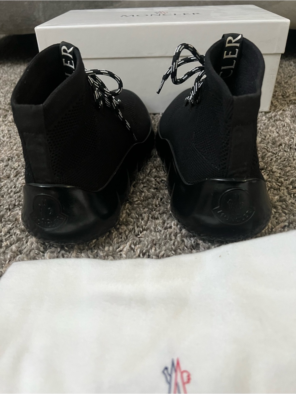 Moncler Black CLELIE SCARPA Sock-Style Knit Sneakers - Picture 3 of 6